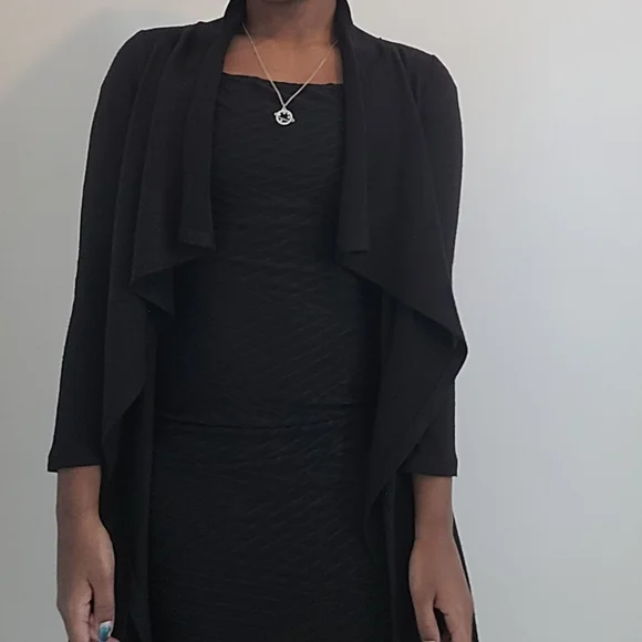 Striped black evening dress - Picture 1 of 4